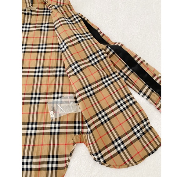 NWT Burberry Satin Stripe Vintage Check Shirt - Picture 12 of 16